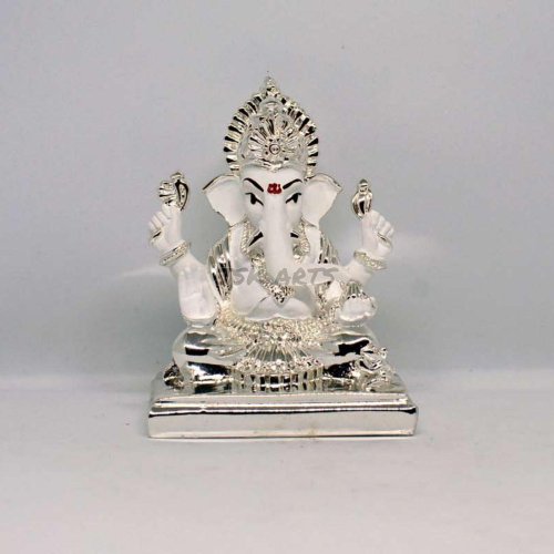 Silver Plated Ganesha Moorti