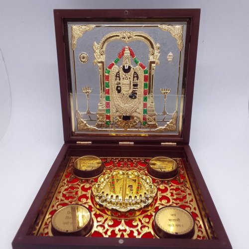 Tirupati Balaji Gold Plated Photo Frame Box