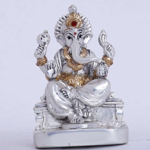 White Silver Lord Ganesha Statue