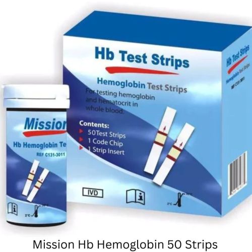 Mission HB Hemoglobin Test Strip | Accurate &AMP; Reliable Hemoglobin Testing | Pack of 50 Strips