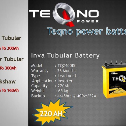 220Ah Teqno Power Tubular Battery