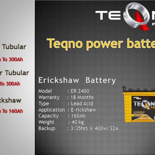 160Ah/18M Erickshaw Battery Teqno
