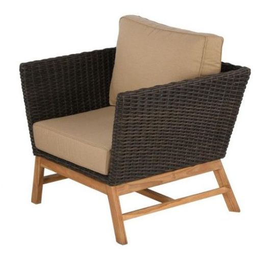 1 Seater Teak Wood Wicker Chair
