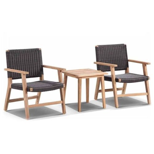 2 Seater Teak Wood Wicket Chair Table Set