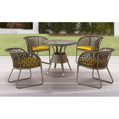 4 Seater HDPE Rattan Dinning Set
