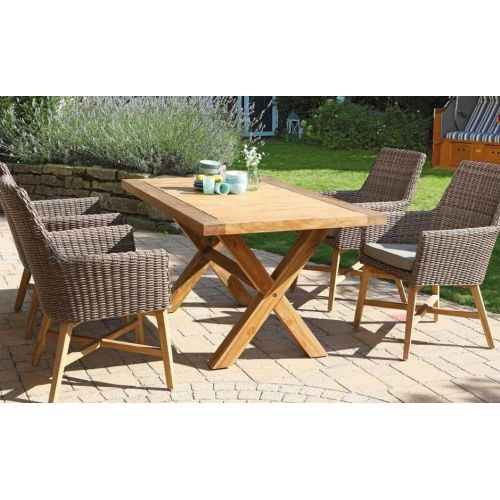 5 Seater Teak Wood Dinning Table Set