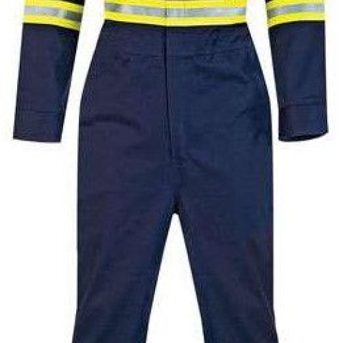 Navy Blue High Visibility Safety Coverall