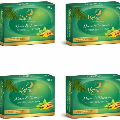 Natural\'S Care For Beauty Neem &AMP; Turmeric Glycerin Luxury Soap 100gm | Pack of 4 |