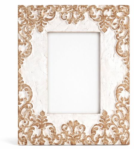 Handcrafted Wooden Photo Frame with Floral Design - Elegant Picture Frame for Home Decor and Gifts
