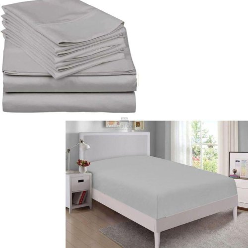 California Light Grey King Size Bed Sheet Set