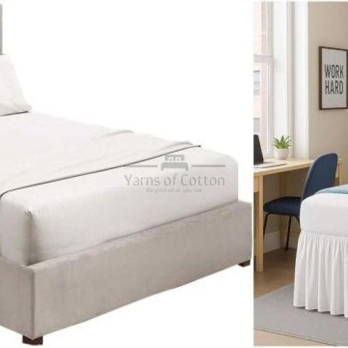 cotton twin xl 36 white bed sheet set