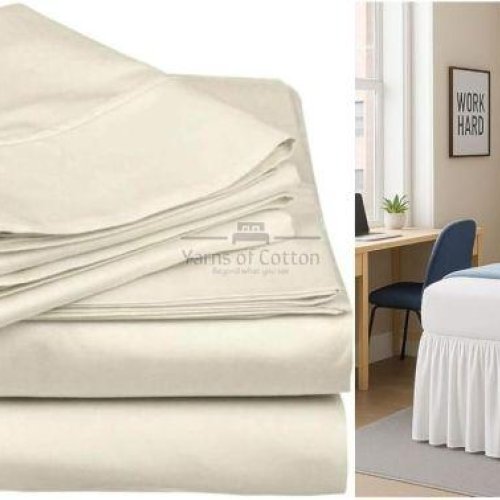 Twin XL 38 Ivory Bed Sheet Set