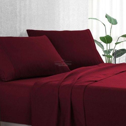 Extra Long 42 Burgundy Bed Sheet Set