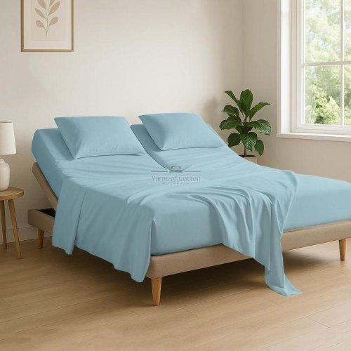 Flex Top King Light Blue Bed Sheet Set