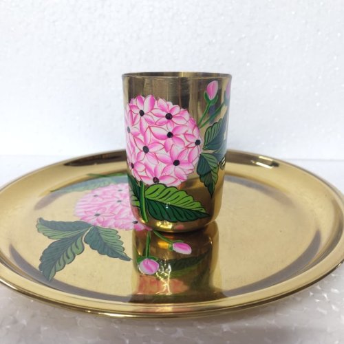 Brass Hand Paint Drinking Glass