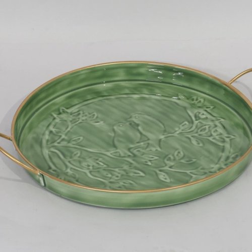 Enamel Tray with Handle