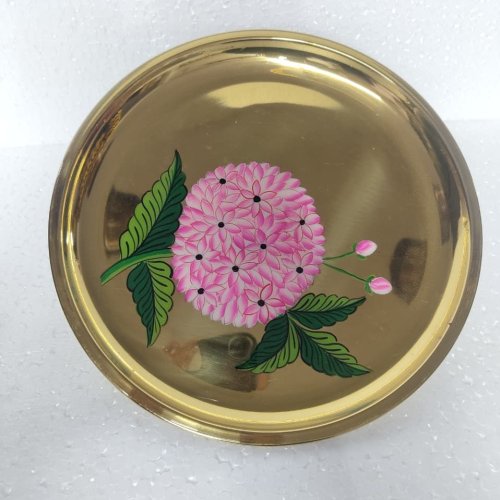 Round Brass Hand Paint Tray