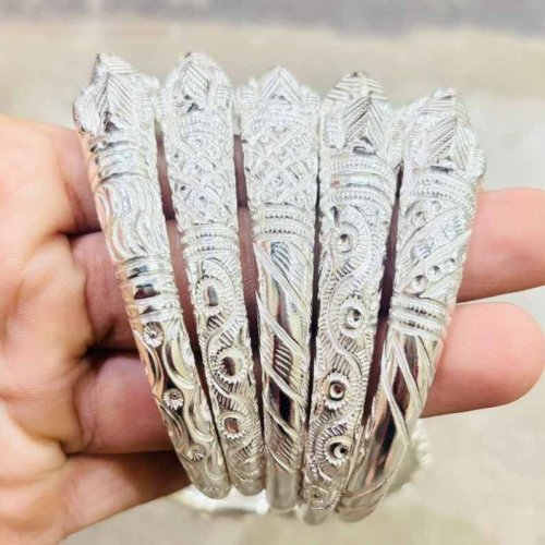 Designer Silver Kada for Men