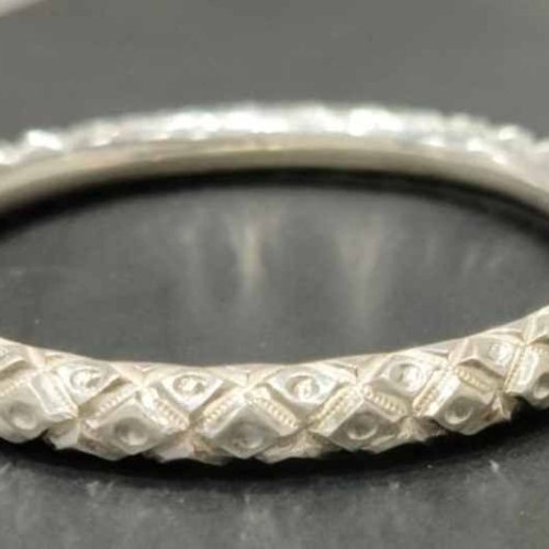 Handmade Floral Sterling Silver Kada For Men