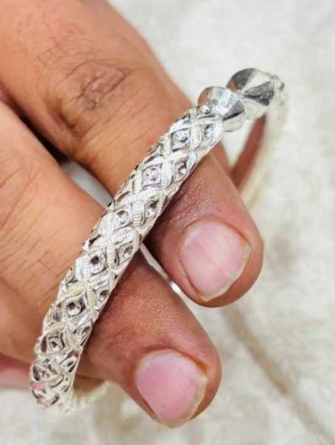 Oxidized Silver Kada for Men