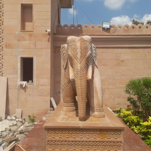 Artisan Crafted Sandstone Elephant Sculpture