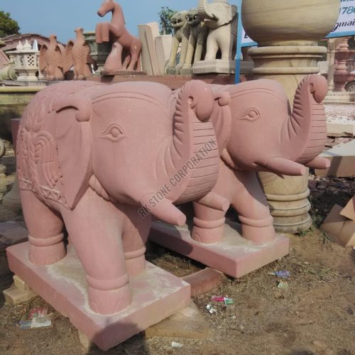 Decorative Sandstone Elephant Statue