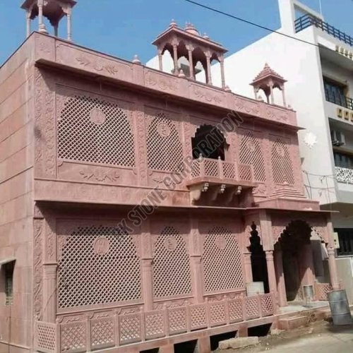 Outdoor Dholpur Sandstone Temple