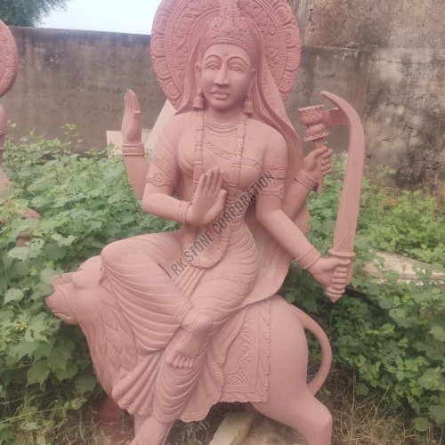 Sandstone Sherawali Mata Statue