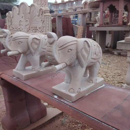 White Sandstone Elephant Statue