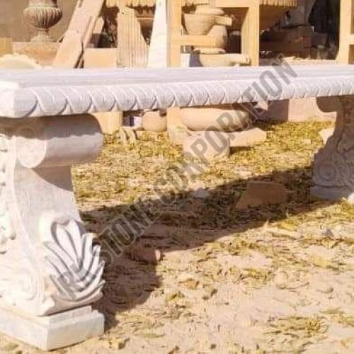 White Sandstone Garden Bench