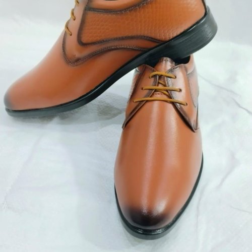 Genuine Brown Leather Derby Formal Shoes