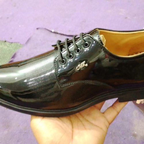 Mens Black Genuine Leather Derby Formal Shoes