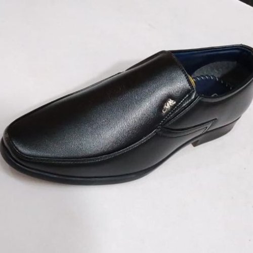 Mens Black Genuine Leather Formal Slip On Shoes