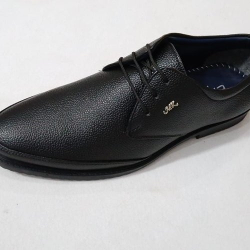 Mens Classic Black Leather Derby Shoes