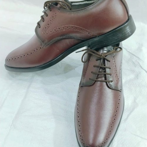 Mens Comfortable Formal Brown Leather Derby Shoes