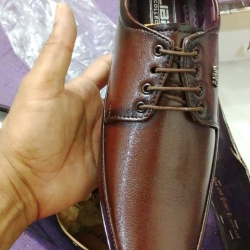 Mens Corporate Brown Leather Derby Lace Up Shoes