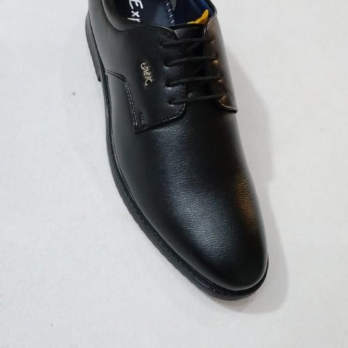 Mens Plain Black Leather Derby Formal Shoes