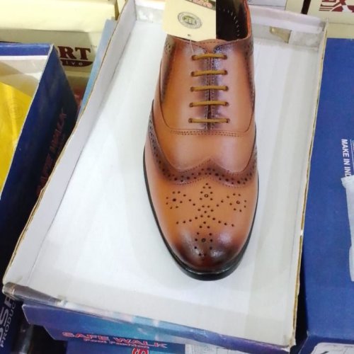 Mens Premium Brown Leather Derby Shoes