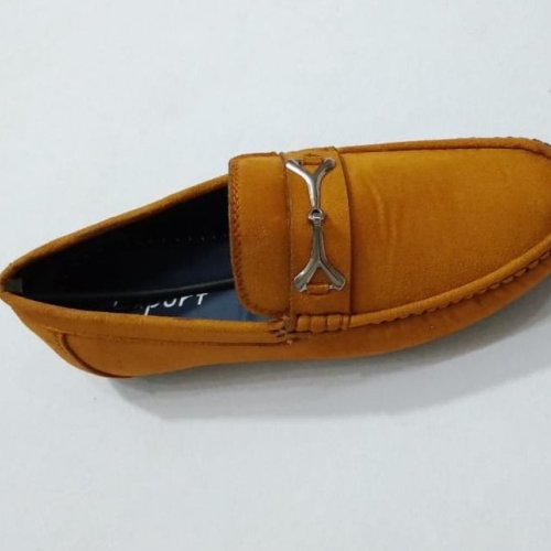 Mens Tan Brown Velvet Loafer Shoes