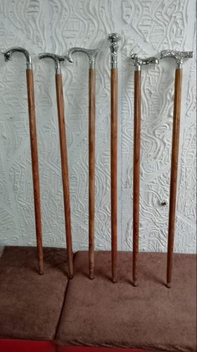 Brass Handle Wooden Walking Stick