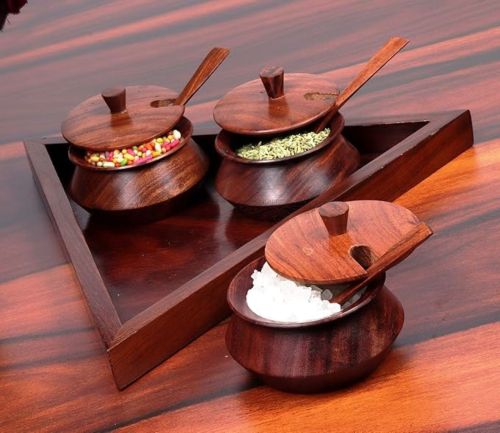 Wooden Refreshment Jar Set with Tray &AMP; Spoon