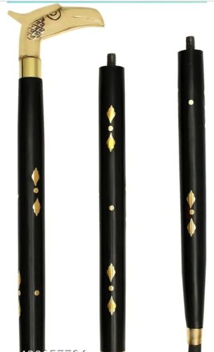 Wooden Walking Stick with Nickle Brass Handle