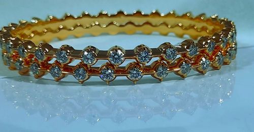 14kt Party Wear Gold Plated Diamond Bangle