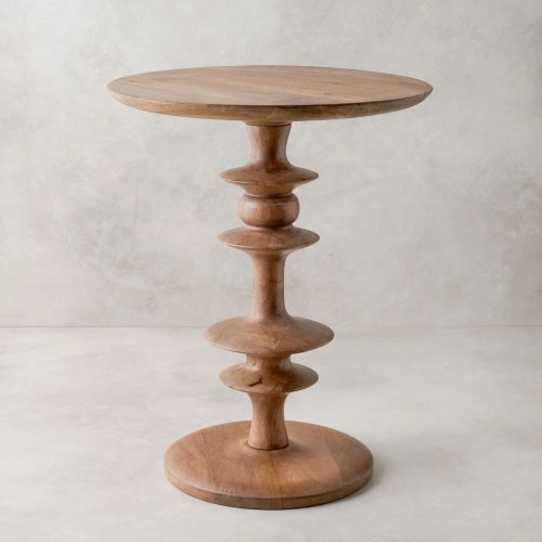 Enzo Turned Wood Side Table