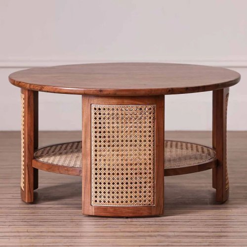 Mango Wood Solid Round Wooden Coffee Table