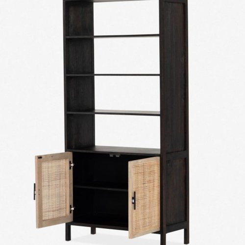 Modern Wood Bookshelves with Cabinet