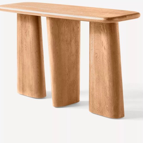 Rectangular Brown Wooden Side Table