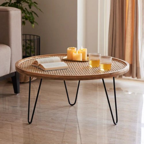Round Mango Wood Coffee Table