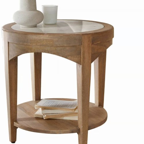 Round Wooden Side Table