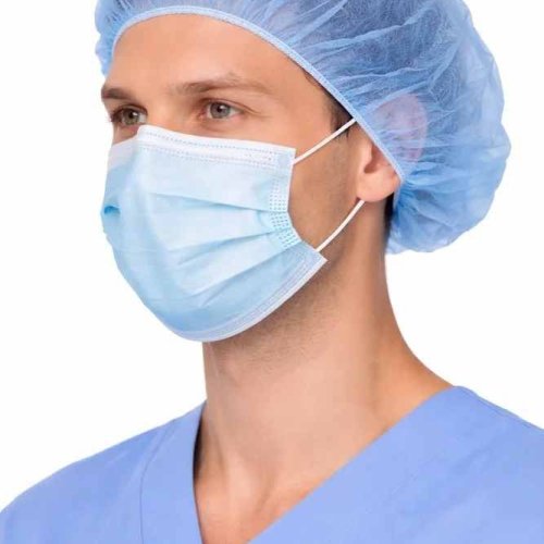 18 Inch Blue Non Woven Bouffant Head Cap
